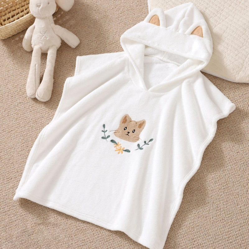 Baby Robe Cartoon Hoodies Rabbit Cloak, Kids Soft Bathrobe Pajamas