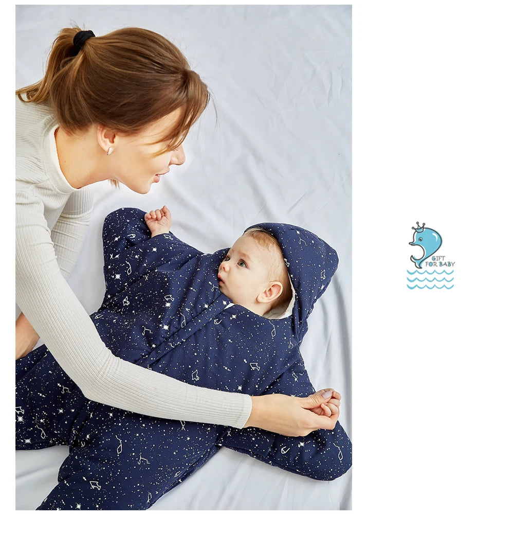 New Arrival Starfish Baby Sleeping Bag Winter Baby Sleep Sack Warm Baby Blanket Swaddle Sleepsacks