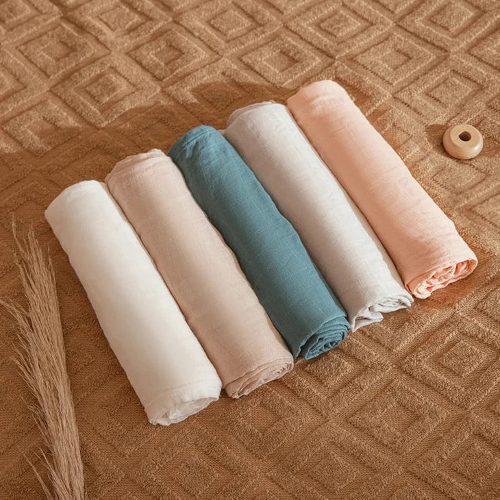 Summer Breathable Bamboo Cotton Multipurpose Swaddle Blankets 120*120cm / 47.25x47.25inch