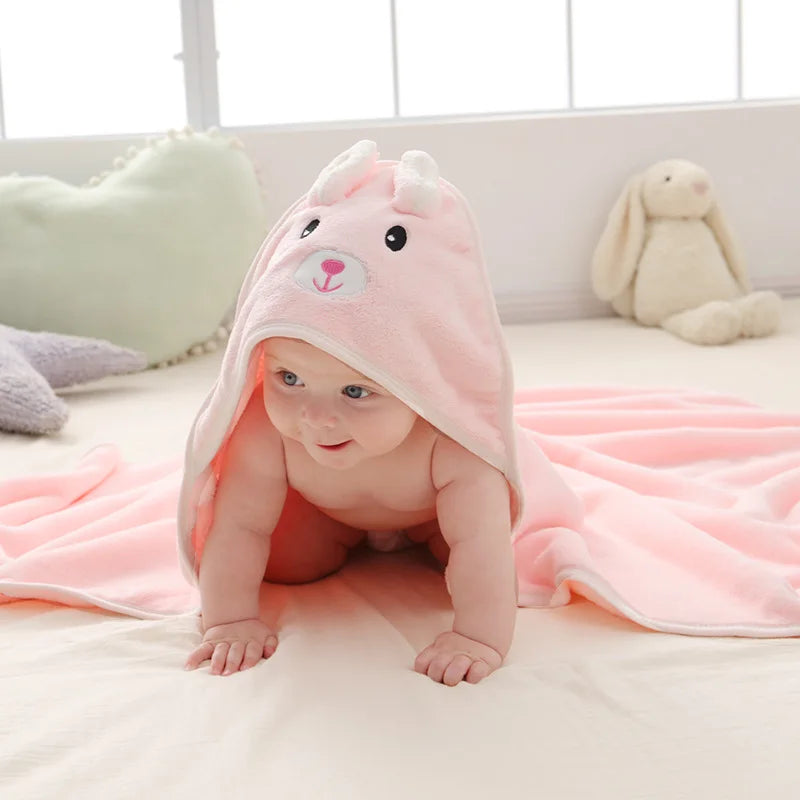 Cartoon Baby Bath Towels Soft Newborn Hooded Towel Blanket Cute Toddler Bathrobe Warm Sleeping Swaddle Wrap for Boys Girls 2023