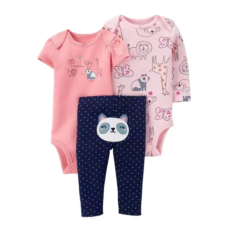 Cute Baby Girls Clothes Sets with Bodysuit Top And Bottom - Toddler Clothing Set 6-24M