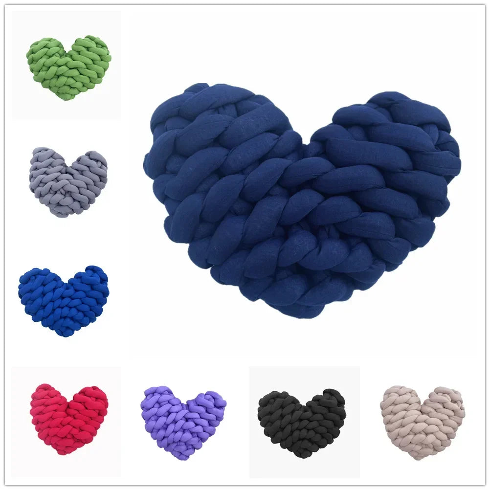 Chunky and Soft Knot Heart Shaped Pillow Cushion for Feeding