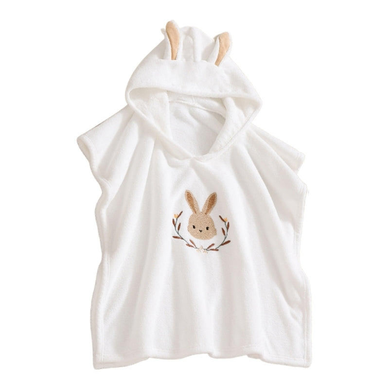 Baby Robe Cartoon Hoodies Rabbit Cloak, Kids Soft Bathrobe Pajamas