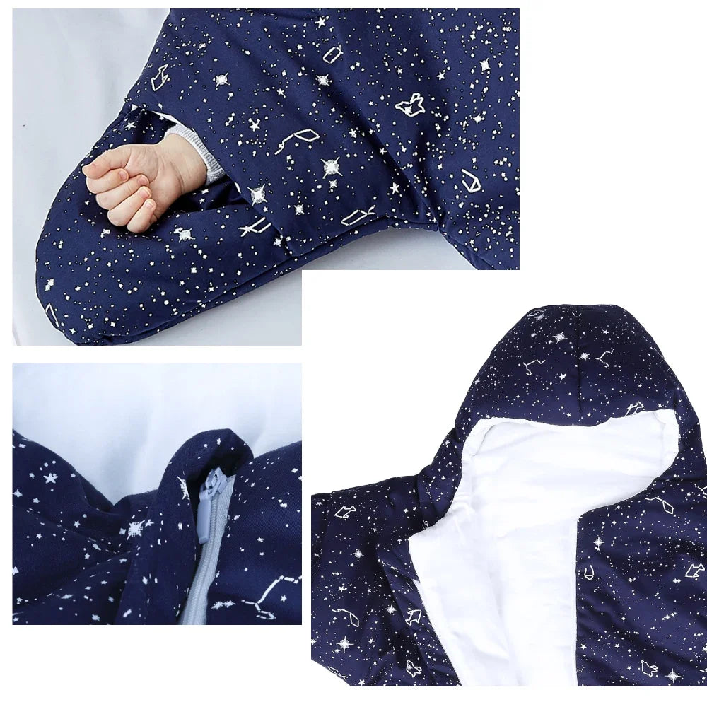 INSULAR Baby Sleeping Bags Starfish Type Infant Warm Sleep Sacks Kid Swaddle Blanket Separated Sleeves Legs Winter 6-20 Months