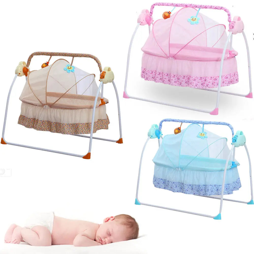 Automated Baby Swing (With Timer+Bluetooth Music+Mat+Pillow+Remote 5 Gears Adjustable)