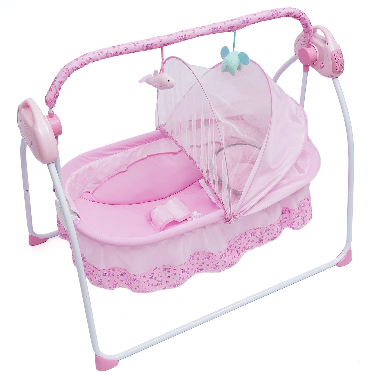 Automated Baby Swing (With Timer+Bluetooth Music+Mat+Pillow+Remote 5 Gears Adjustable)