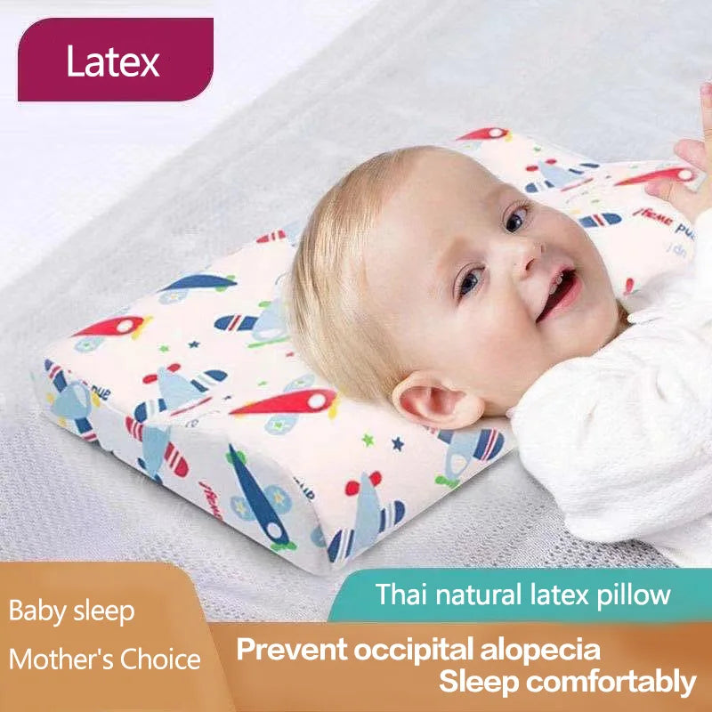 Baby Pillow Newborn Natural Latex Bedding Children Protection Cushion with Pillowcase Sleeping Orthopedic Pillows