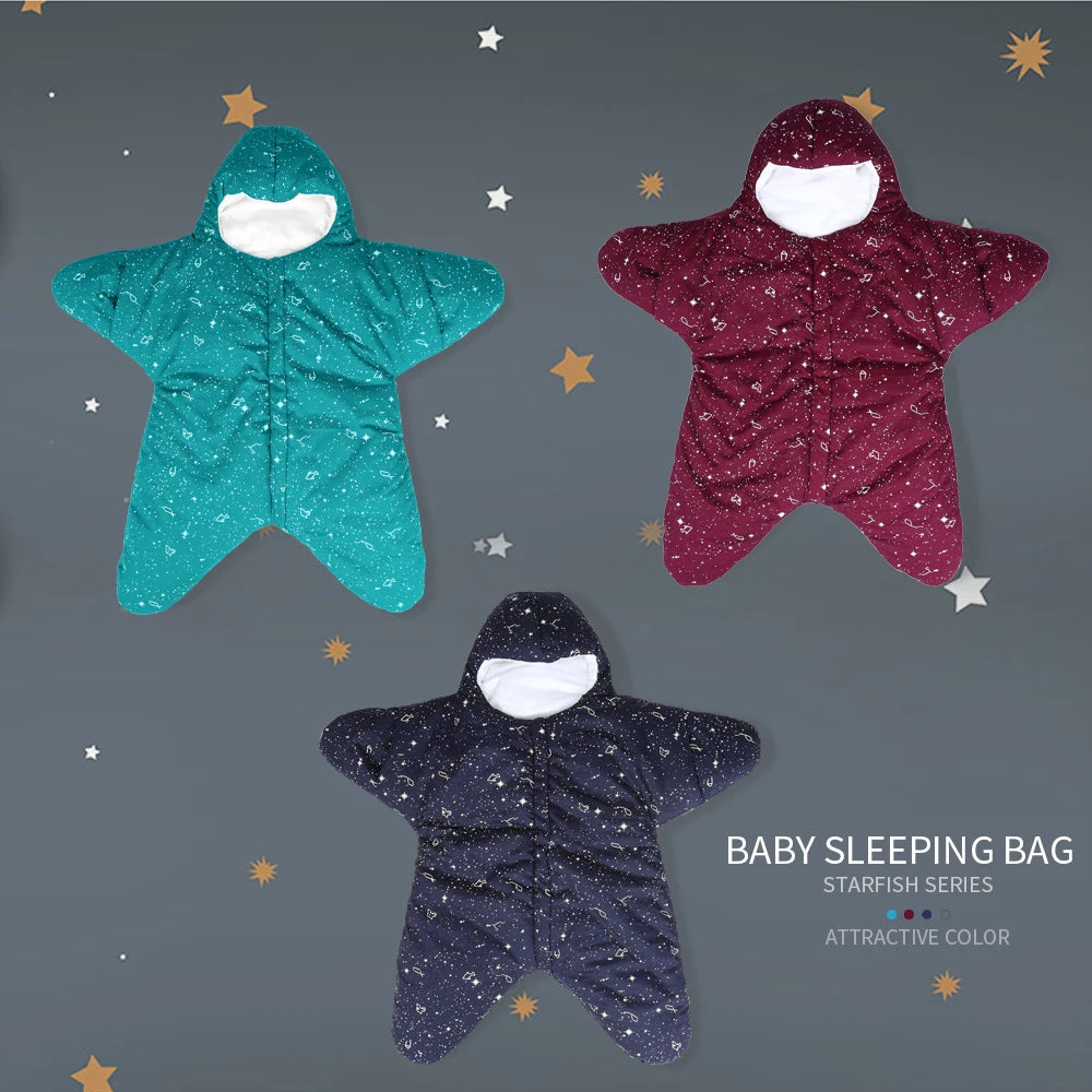 New Arrival Starfish Baby Sleeping Bag Winter Baby Sleep Sack Warm Baby Blanket Swaddle Sleepsacks