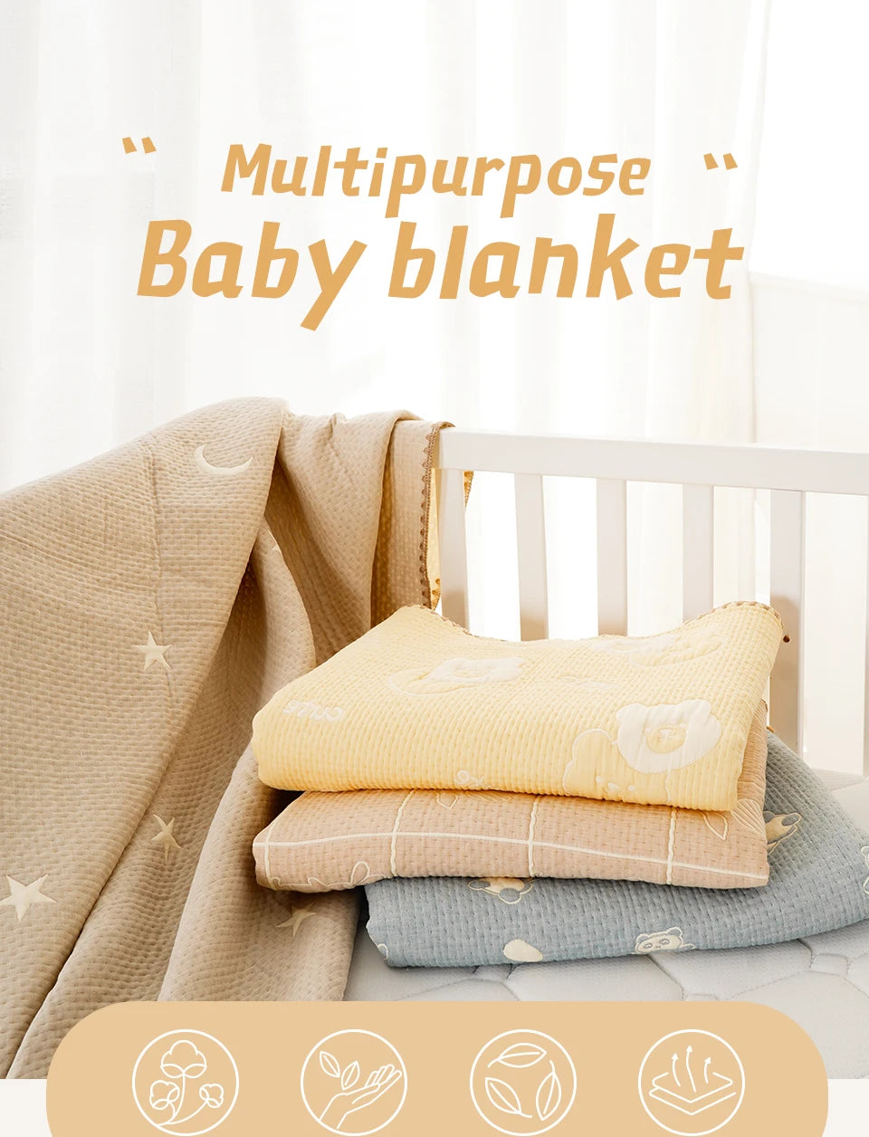 Cotton Swaddle Multipurpose Baby Blankets