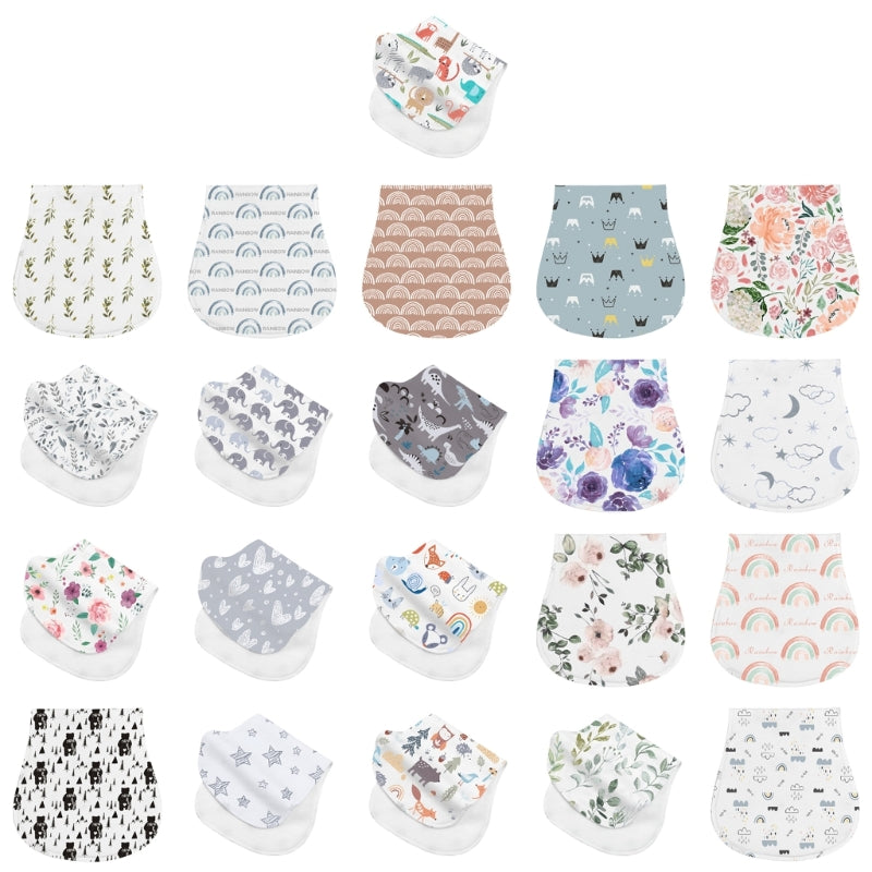 Baby Burp Cloths for Girls & Boys - Absorbent 2 Layer Towel 100% Cotton