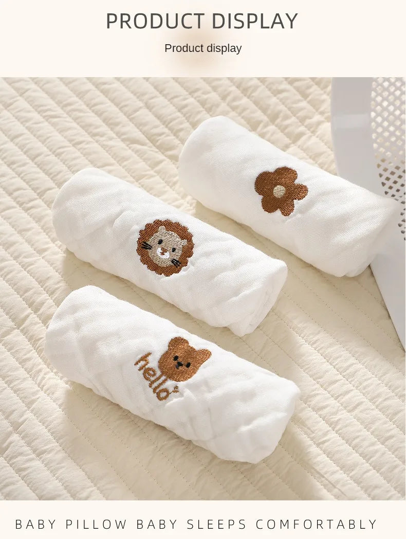 Cute Cartoon Embroidery Pure Cotton Baby Burp Towels