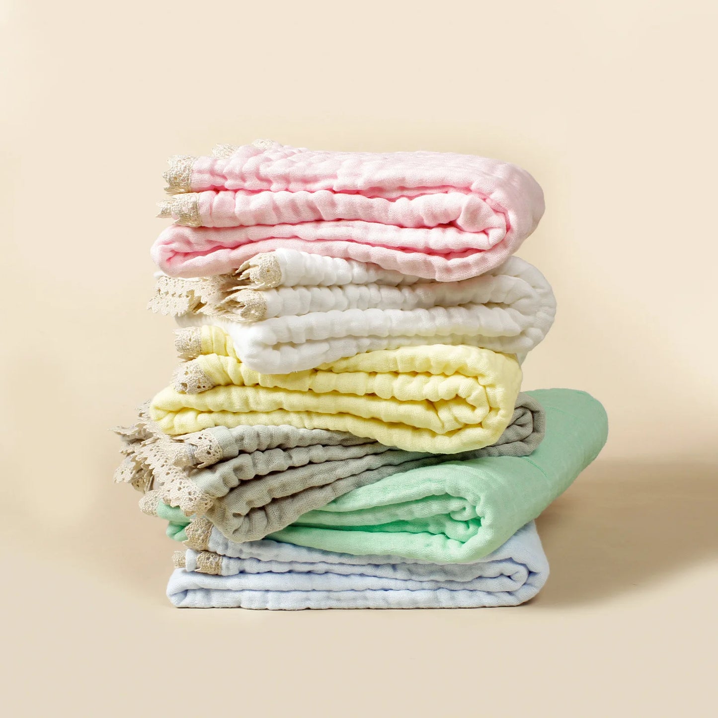 6 Layer Gauze Baby Swaddle Wrap Blankets - 41.3x41.3inch