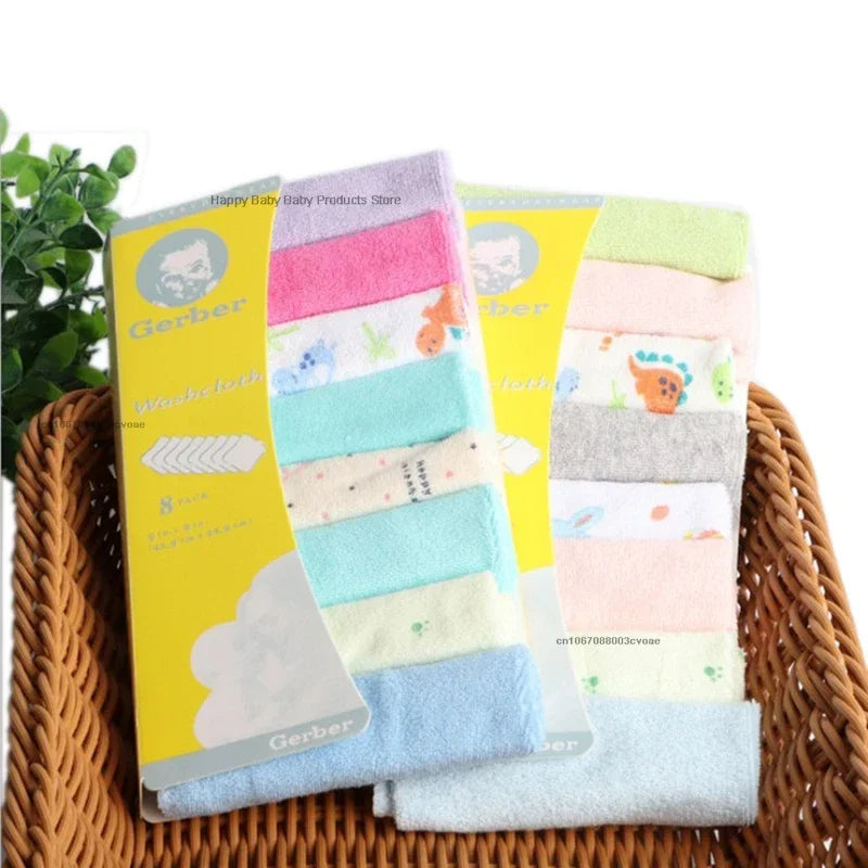 8Pcs Extra Soft Baby Bath Towels and Burp Cloths - 8.26x8.26inch