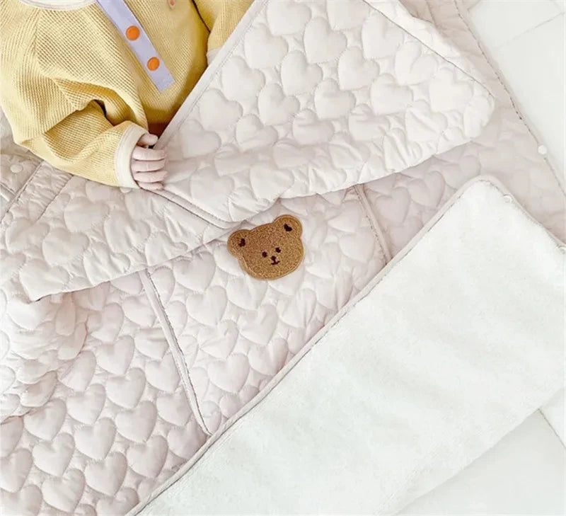 Cartoon Spring Autumn Baby Stroller Blanket Korean Thickened Warm Baby Quilt Baby Stroller Sleeping Bag Cute Kids Straps 2024