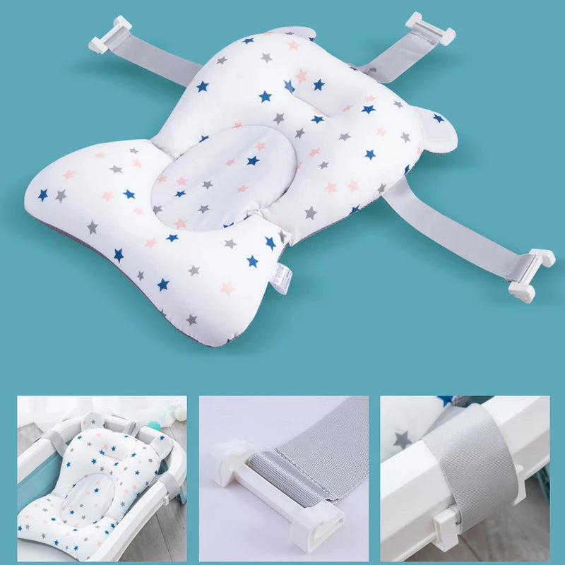 Baby Shower Bath Tub Pad, Non-Slip Newborn Bathtub Cushion Mat