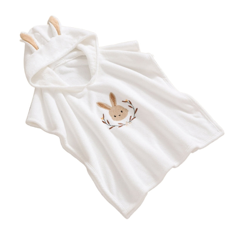 Baby Robe Cartoon Hoodies Rabbit Cloak, Kids Soft Bathrobe Pajamas