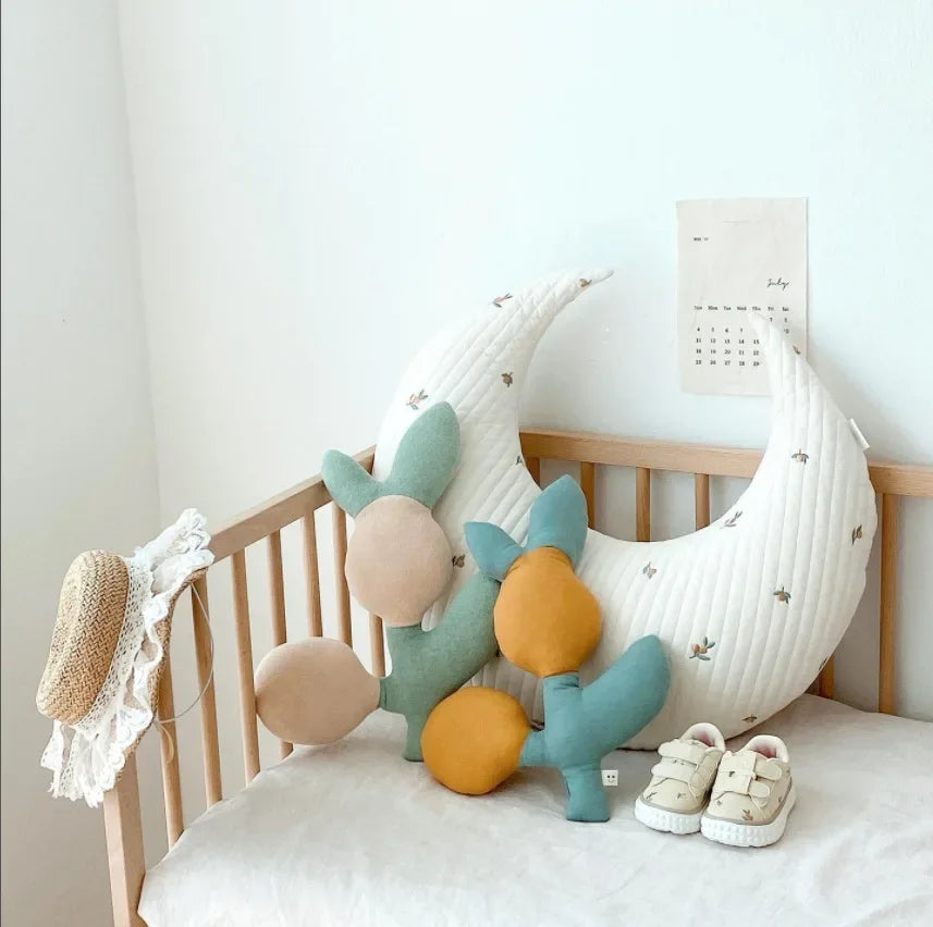 Cresent Shaped Baby Nursing, Nursery Decor Soft Cotton Pillow