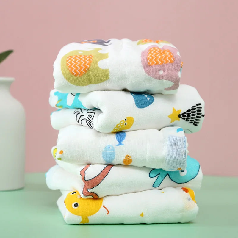 3Pcs Soft Baby Burp Towels, 6 Layer 100% Cotton Muslin Towels for Bathing and Feeding - 9.84x9.84inch