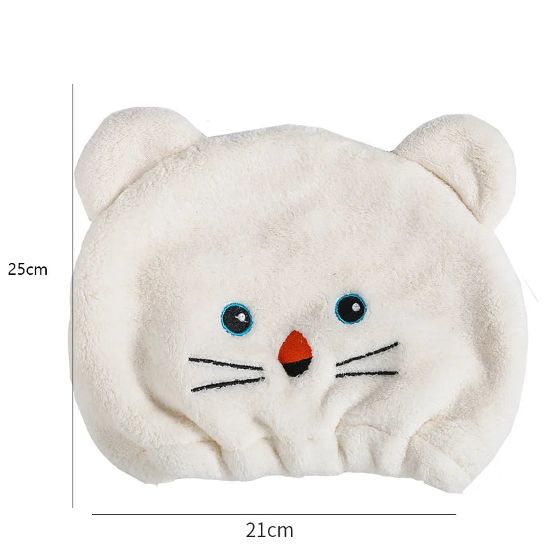 Kids Cute Hair Wrapping Ultra Soft Microfiber Shower Cap