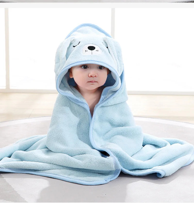 Cartoon Baby Bath Towels Soft Newborn Hooded Towel Blanket Cute Toddler Bathrobe Warm Sleeping Swaddle Wrap for Boys Girls 2023