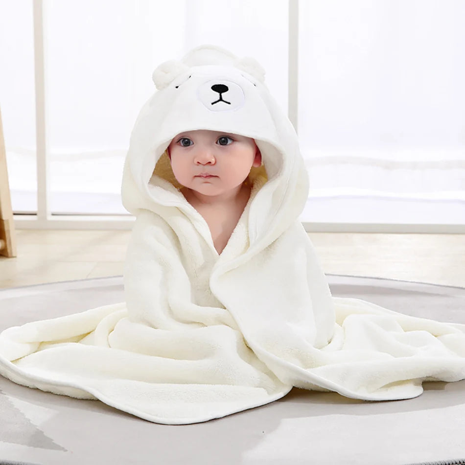 Thick Cotton Cartoon Hooded Bath Towel for Kids