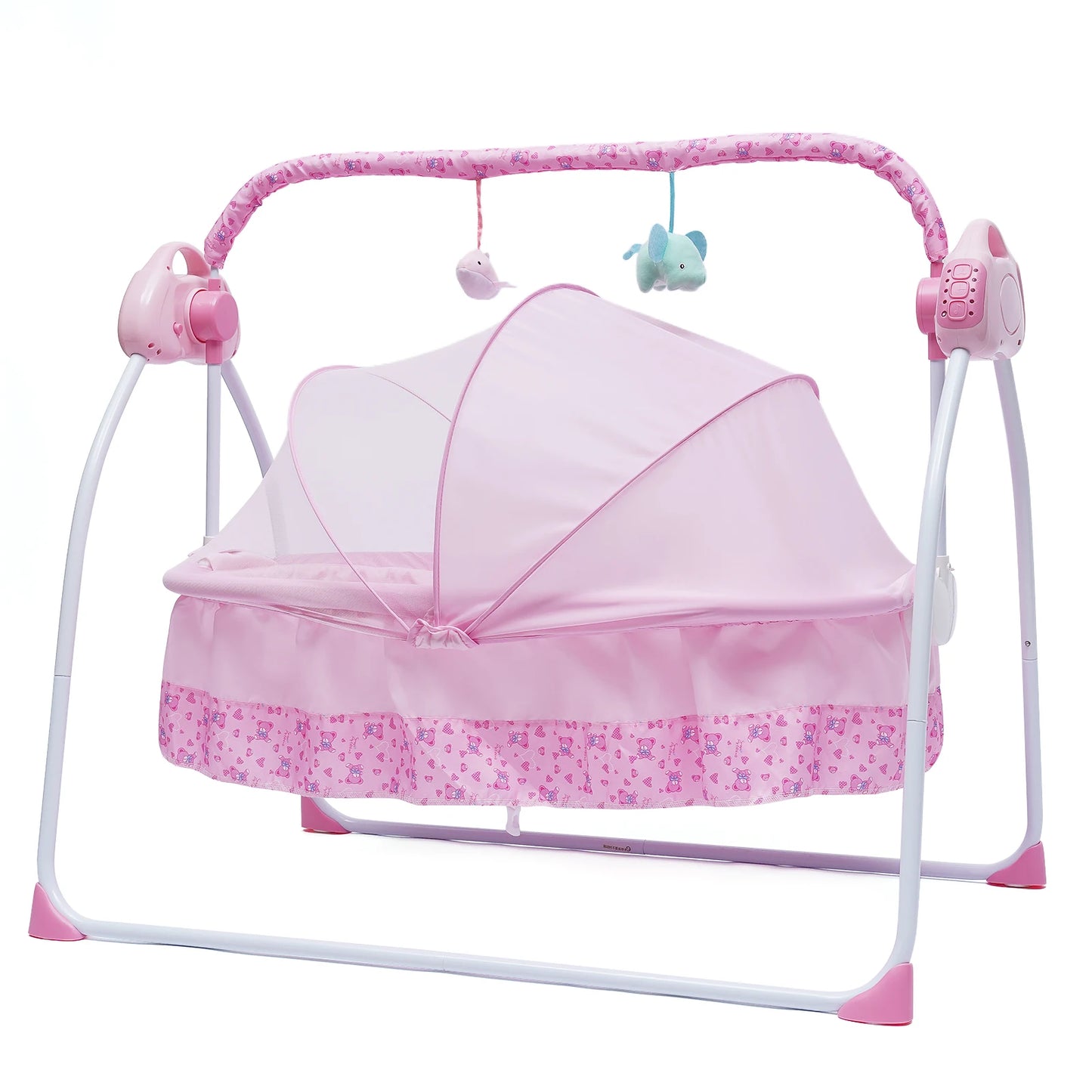 Automated Baby Swing (With Timer+Bluetooth Music+Mat+Pillow+Remote 5 Gears Adjustable)