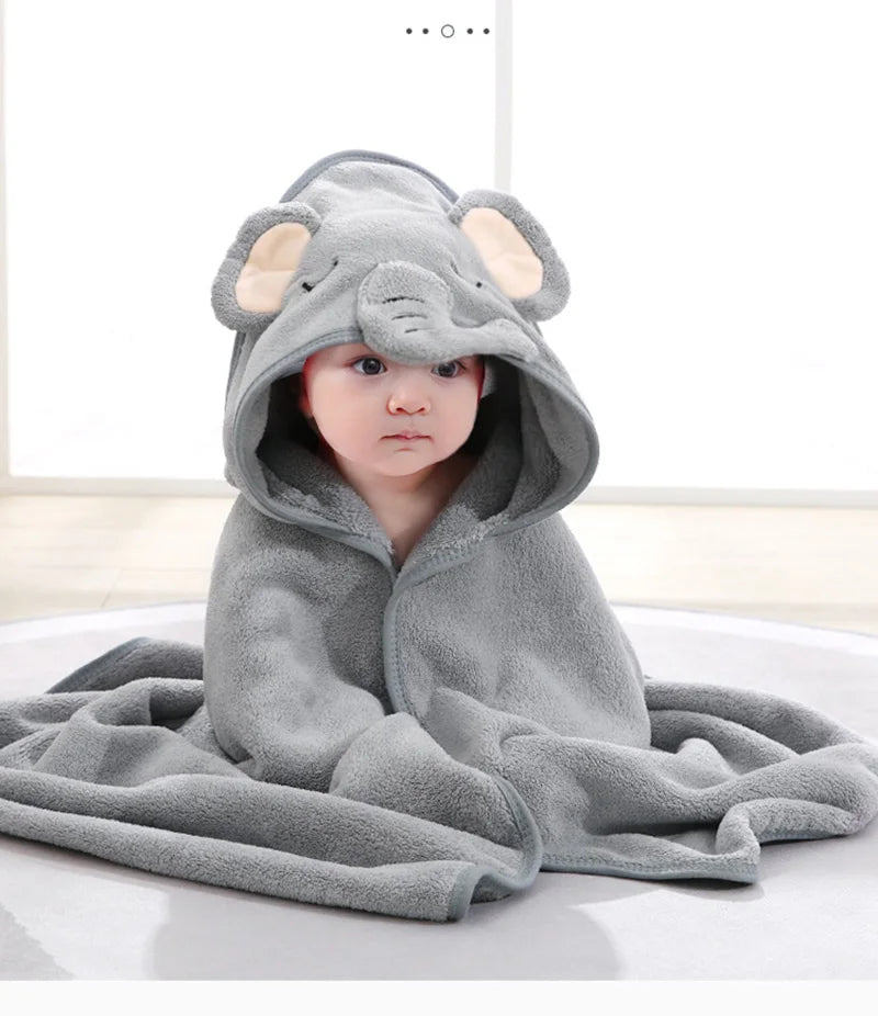 Cartoon Baby Bath Towels Soft Newborn Hooded Towel Blanket Cute Toddler Bathrobe Warm Sleeping Swaddle Wrap for Boys Girls 2023