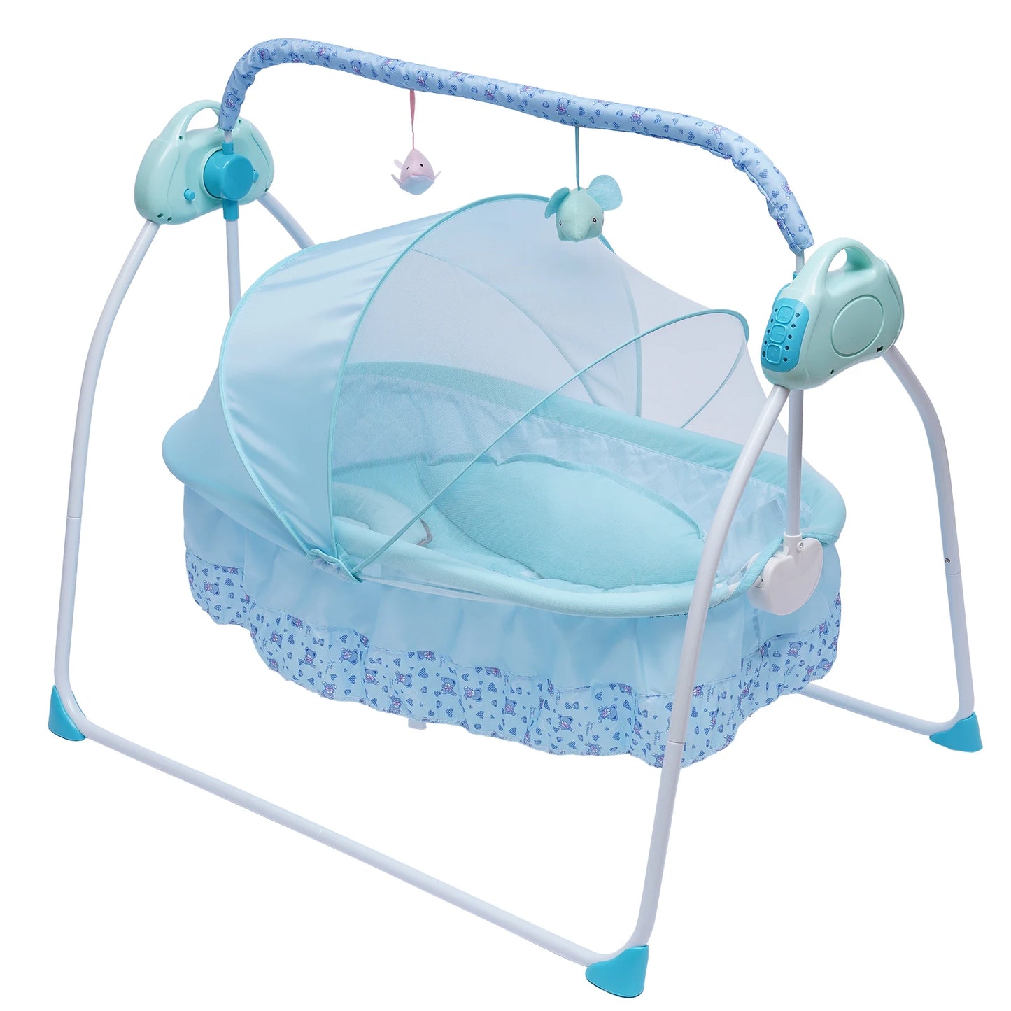 Automated Baby Swing (With Timer+Bluetooth Music+Mat+Pillow+Remote 5 Gears Adjustable)