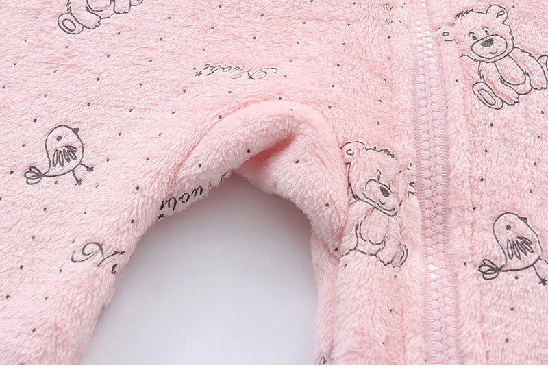 Newborn Baby Rompers Spring Autumn Warm Fleece Cute Infant Costume Kids Playsuit Jumpsuits Baby Clothes 0-1Y Outwear