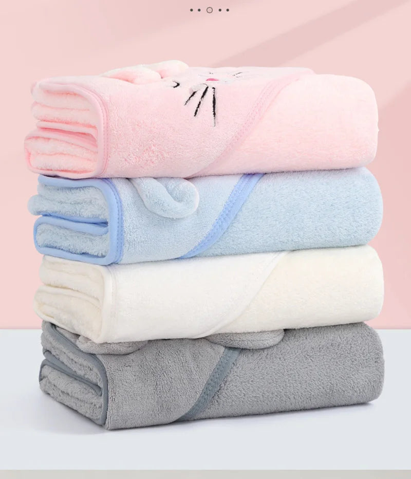 Cartoon Baby Bath Towels Soft Newborn Hooded Towel Blanket Cute Toddler Bathrobe Warm Sleeping Swaddle Wrap for Boys Girls 2023