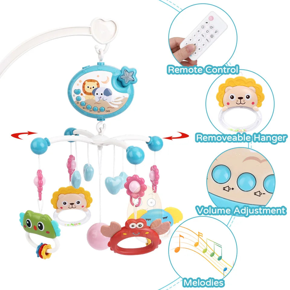 Baby Crib Mobile Rattle Toy with sounds and lights