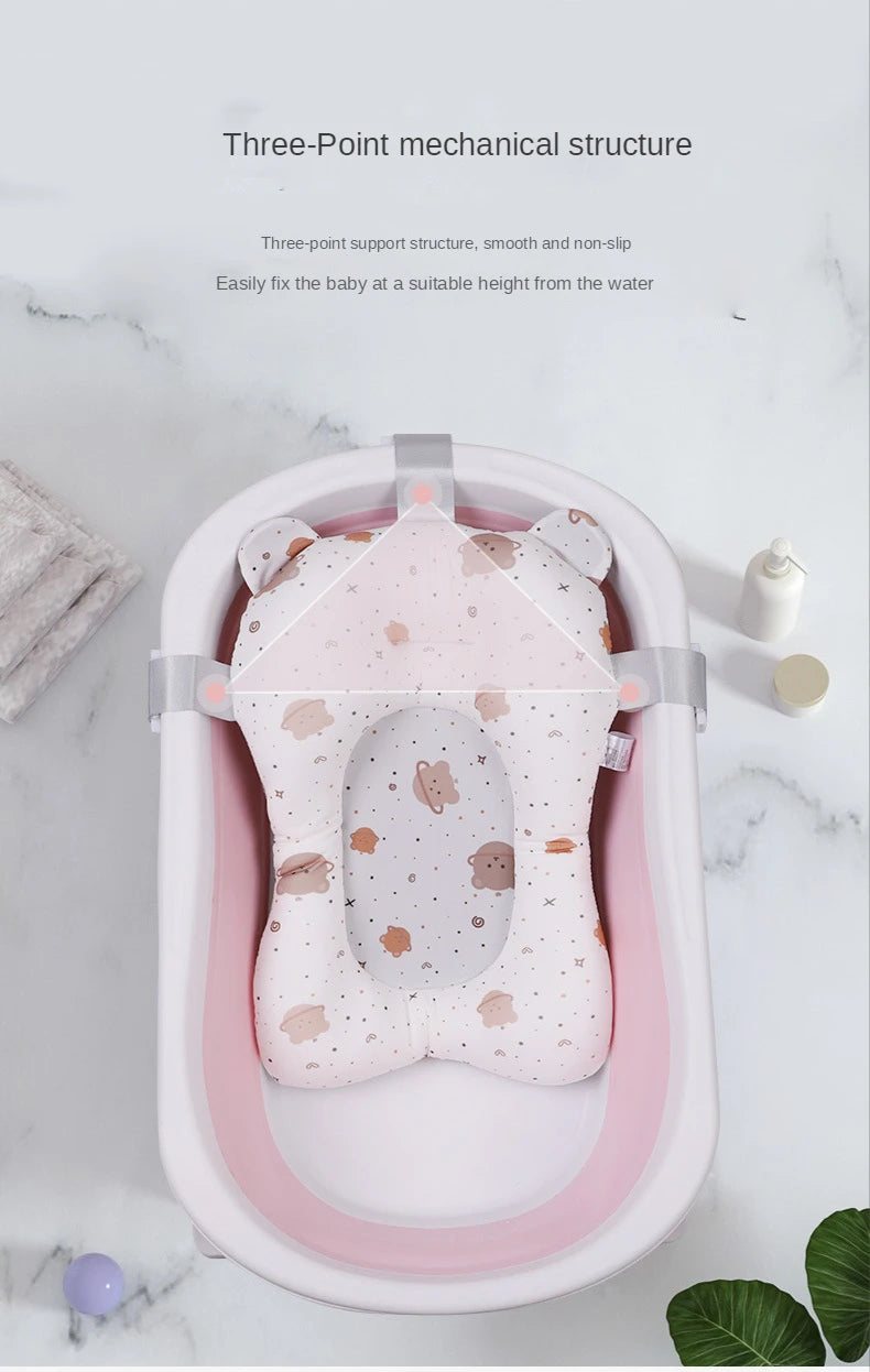 Baby Shower Bath Tub Pad, Non-Slip Newborn Bathtub Cushion Mat