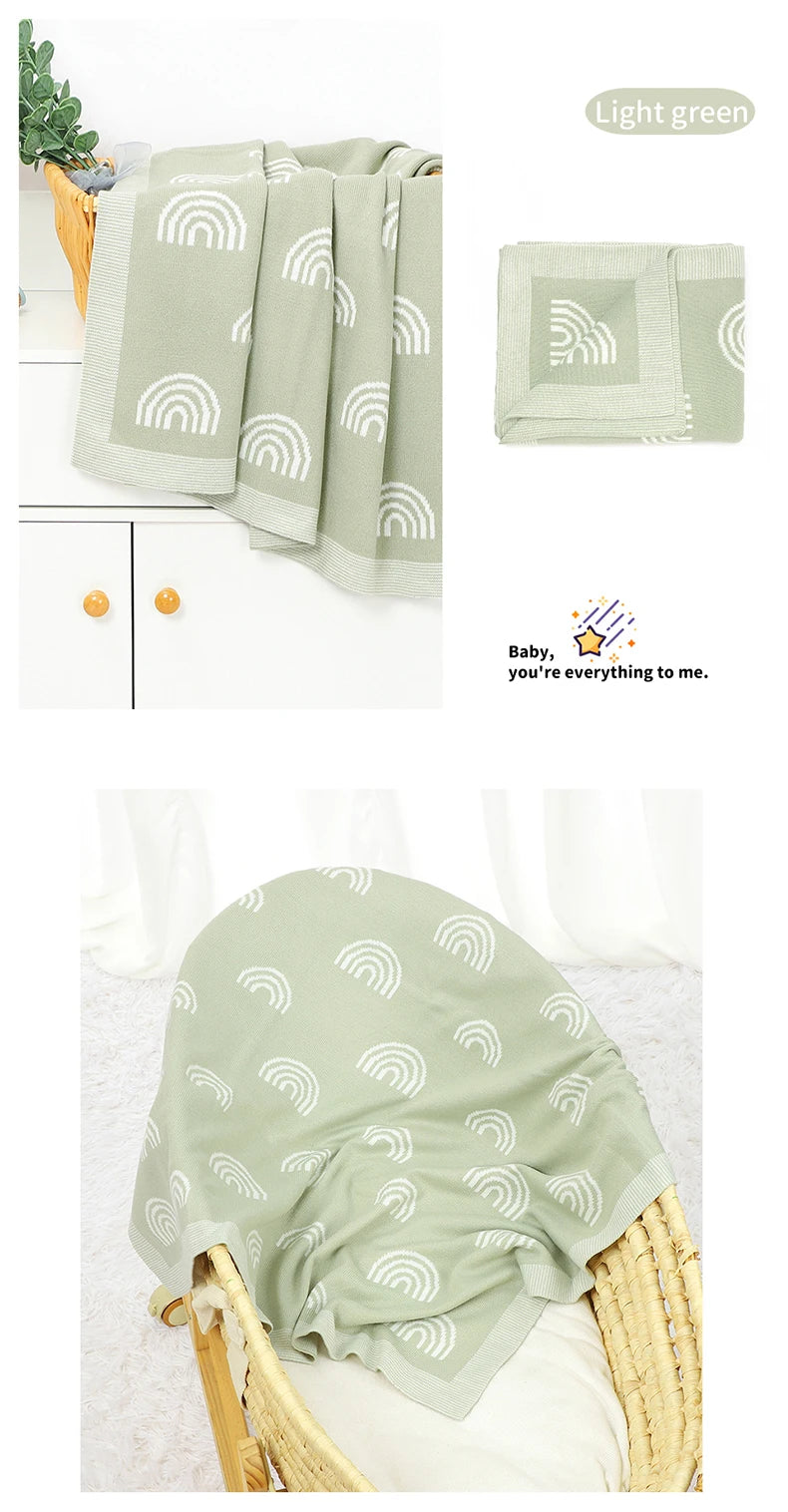 Knitted Cute Multipurpose Baby Receiving Swaddle Blankets