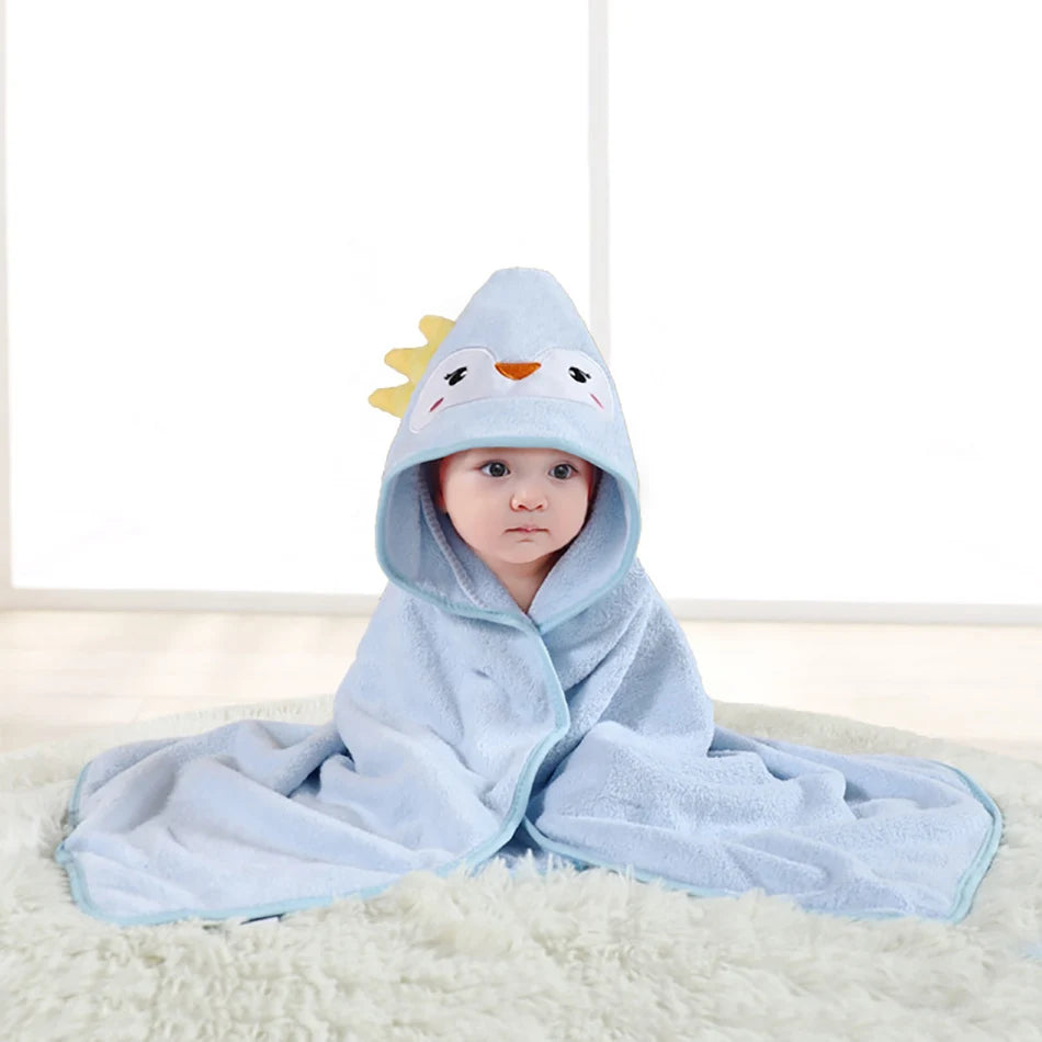 Thick Cotton Cartoon Hooded Bath Towel for Kids