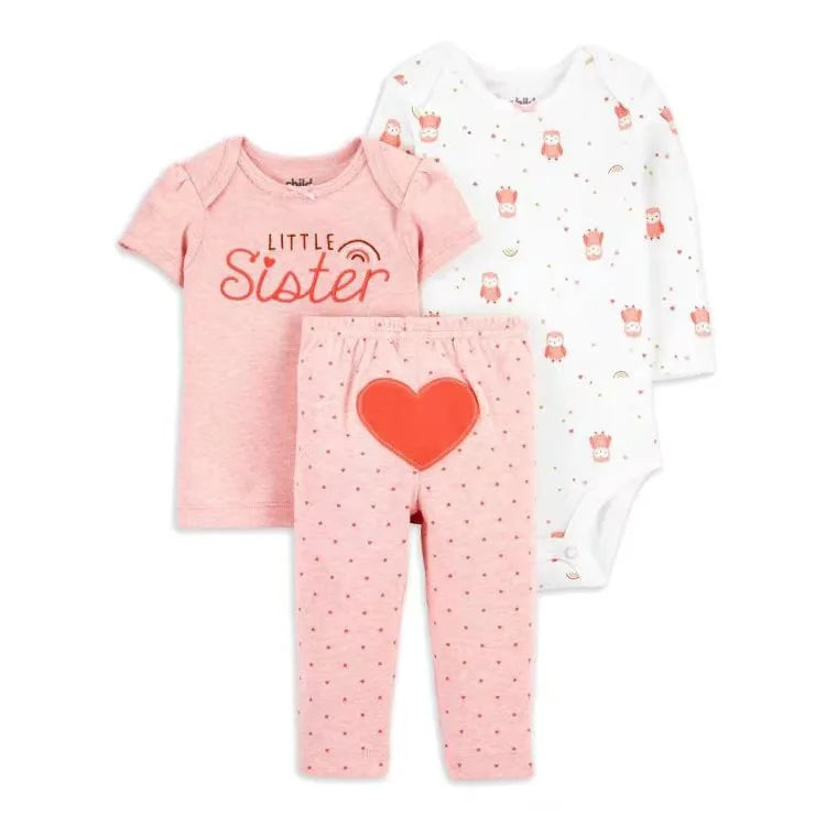 Cute Baby Girls Clothes Sets with Bodysuit Top And Bottom - Toddler Clothing Set 6-24M