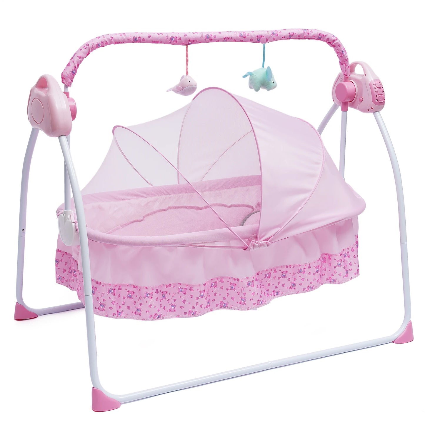 Automated Baby Swing (With Timer+Bluetooth Music+Mat+Pillow+Remote 5 Gears Adjustable)