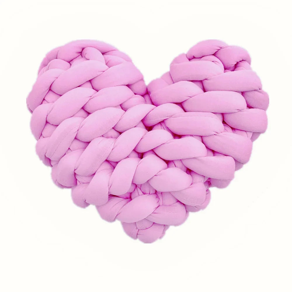 Chunky and Soft Knot Heart Shaped Pillow Cushion for Feeding