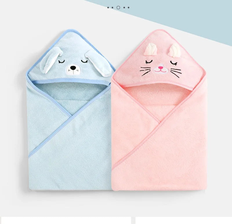 Cartoon Baby Bath Towels Soft Newborn Hooded Towel Blanket Cute Toddler Bathrobe Warm Sleeping Swaddle Wrap for Boys Girls 2023