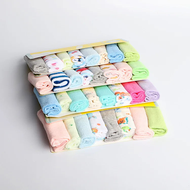 8Pcs Extra Soft Baby Bath Towels and Burp Cloths - 8.26x8.26inch