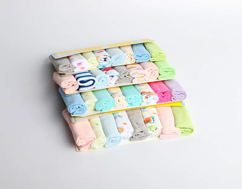 8Pcs Extra Soft Baby Bath Towels and Burp Cloths - 8.26x8.26inch