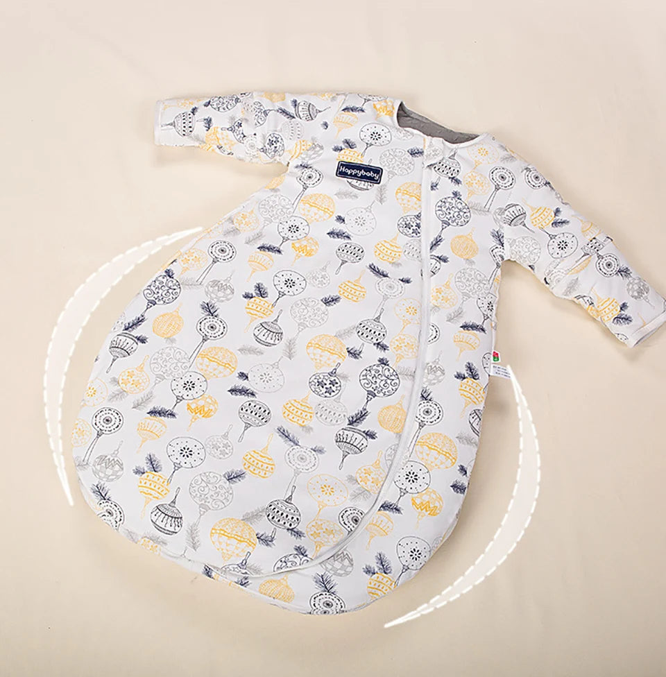 Sleeping Bag For Children Bubble Removable Sleeves Baby Sleepsack Star Print Thick Anti-Kick Quilt Winter Warm Kids Sleepwear