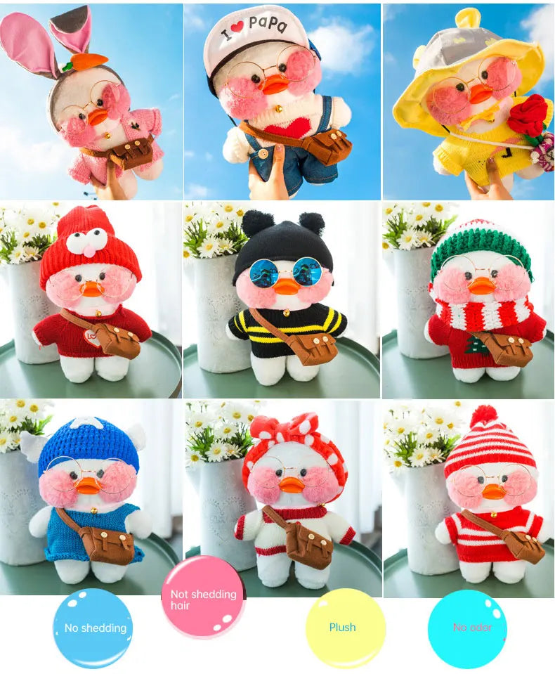 12 Inch Cute Cartoon Lalafanfan Duck Plush Toys Soft Duck Stuffed Dolls Pillow Decor Christmas Birthday Gifts for Girl Friends