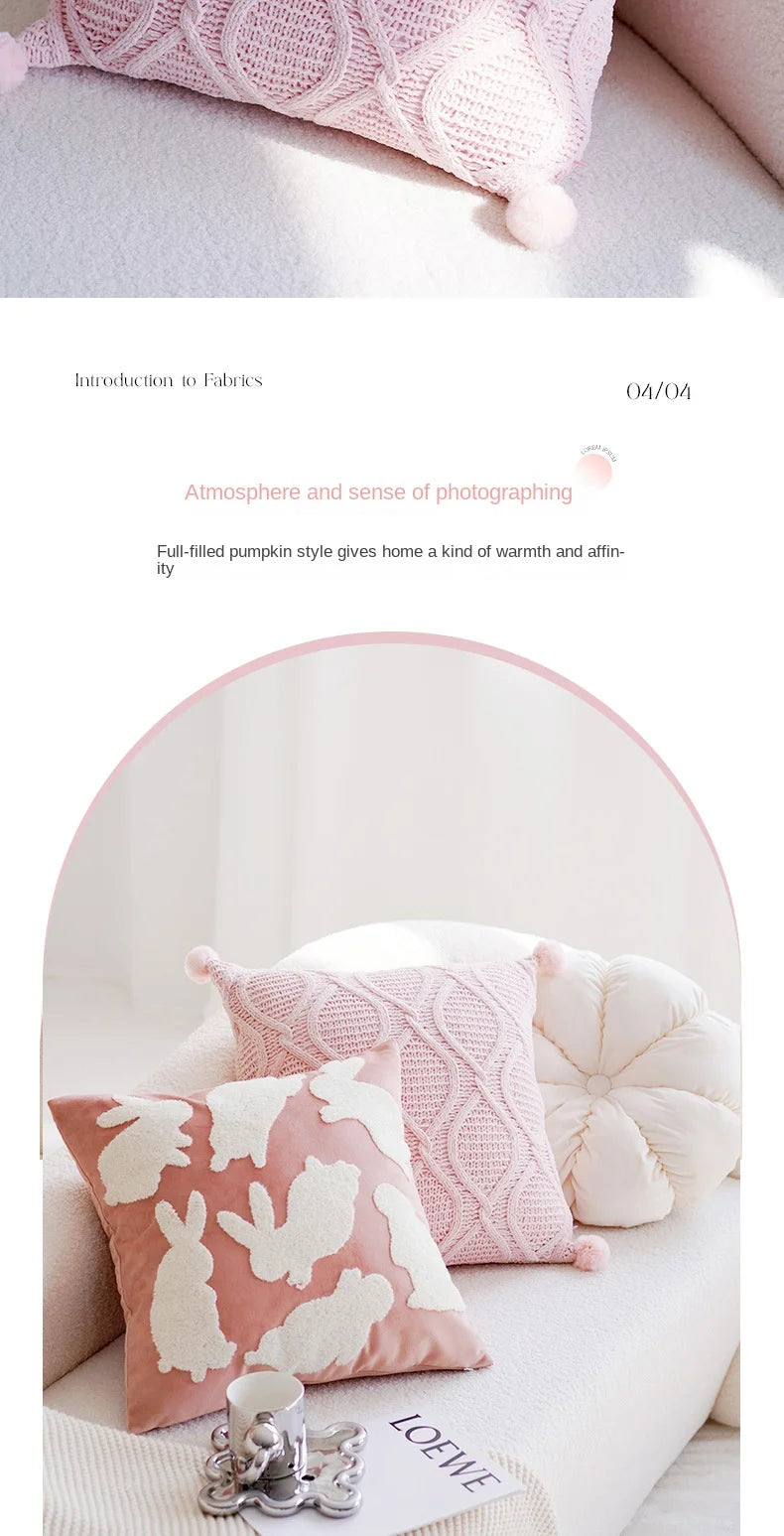 Pink Cute Nursery Cushion Cover and Pillow Case