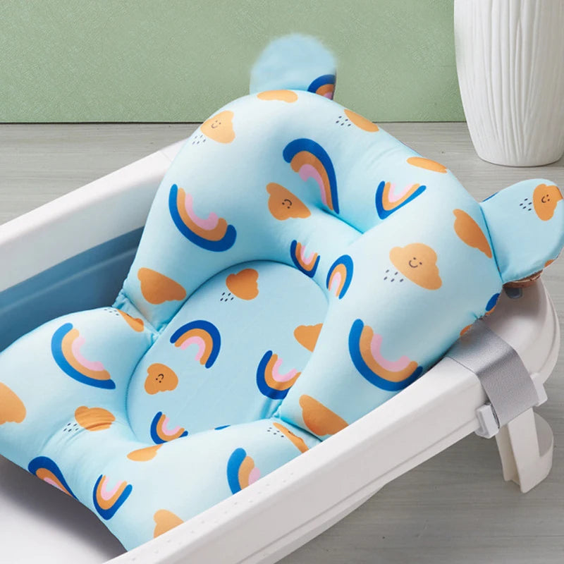 Baby Shower Bath Tub Pad, Non-Slip Newborn Bathtub Cushion Mat