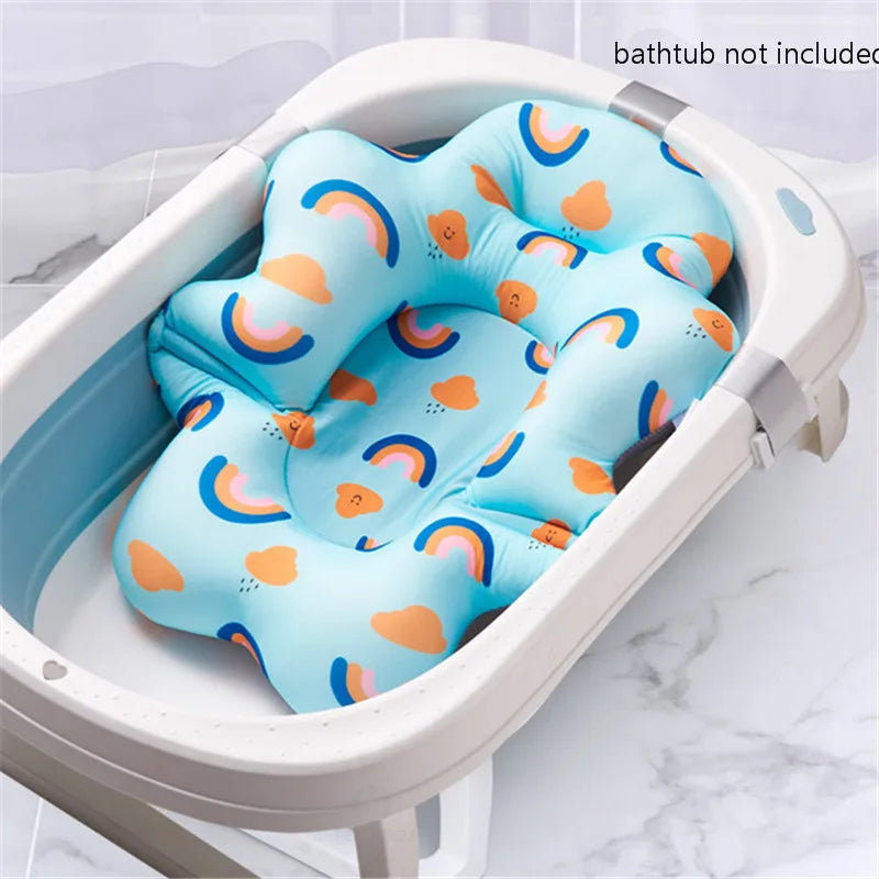 Baby Shower Bath Tub Pad, Non-Slip Newborn Bathtub Cushion Mat