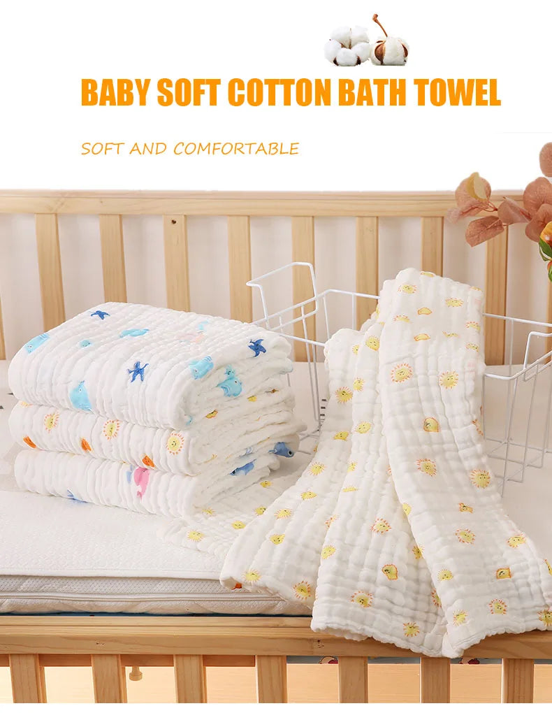 100% Cotton Gauze 6 Layer Swaddle Multipurpose Baby Blankets