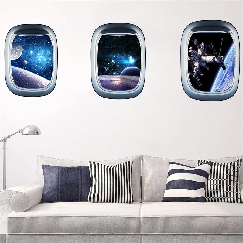 3D Space Galaxy Planets Wall Sticker