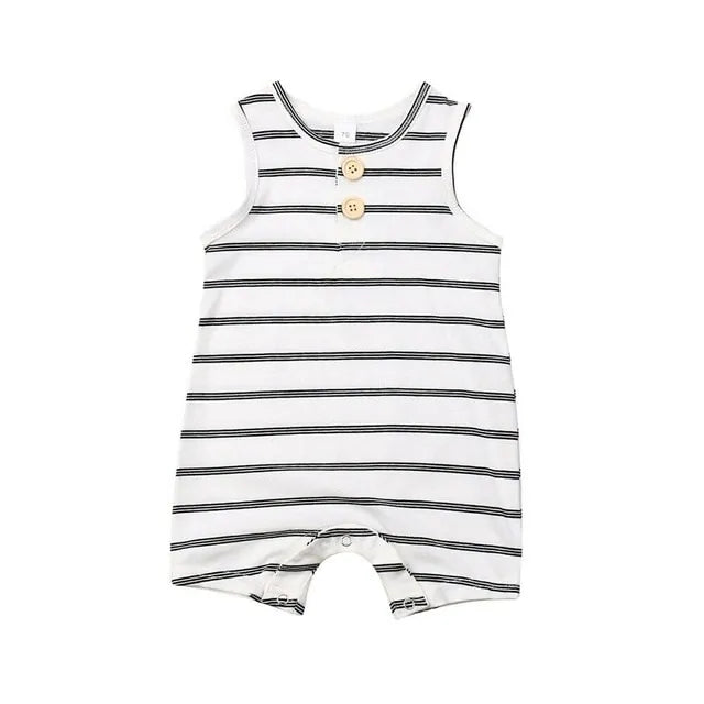 Cute Baby Striped Romper: Sleeveless Summer Outfit