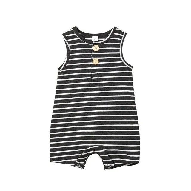 Cute Baby Striped Romper: Sleeveless Summer Outfit