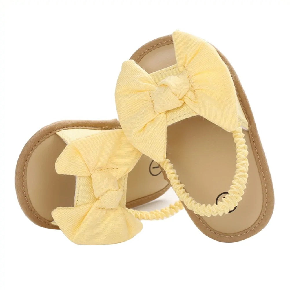 2024 Baby Girls Bow Knot Sandals: Summer Soft Sole Princess Shoes